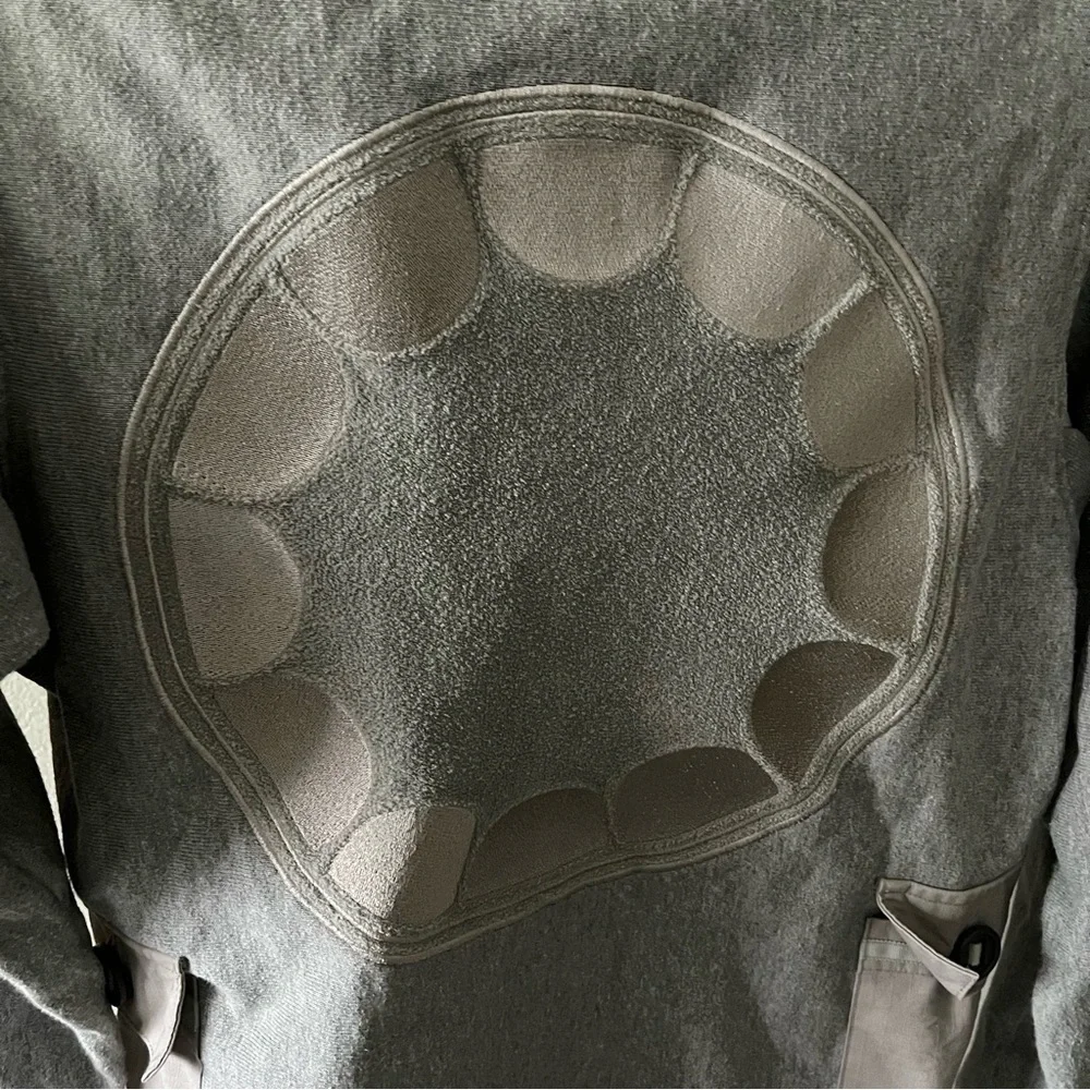 ORIGINAL FAKE sz 1 S Button Down Hoodie Chomper Gray KAWS Japan - Picture 11 of 12